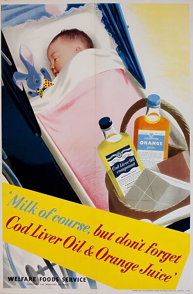 Poster, Cod Liver Oil and Orange Juice