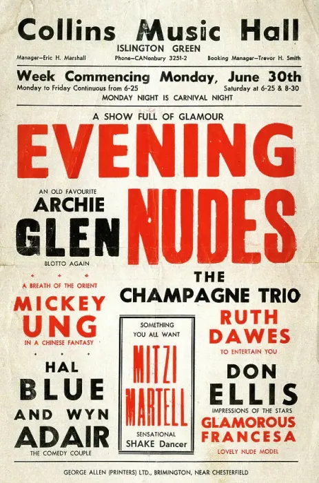 Framed Print : Poster, Collins Music Hall, Islington Green, London Framed Print : Poster, Collins Music Hall, Islington Green, London