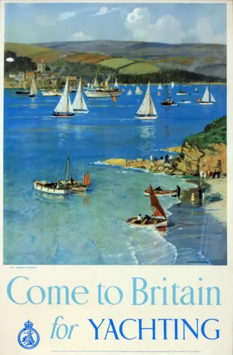 Framed Print : Poster, Come to Britain for Yachting Framed Print : Poster, Come to Britain for Yachting