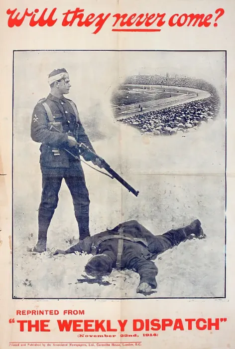 Framed Print : Poster, Will they never come? WW1 Framed Print : Poster, Will they never come? WW1