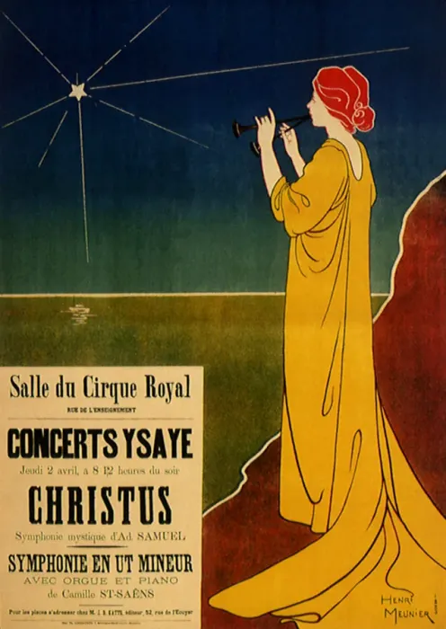 Framed Print : Poster for Concerts Ysaye Date: 1895