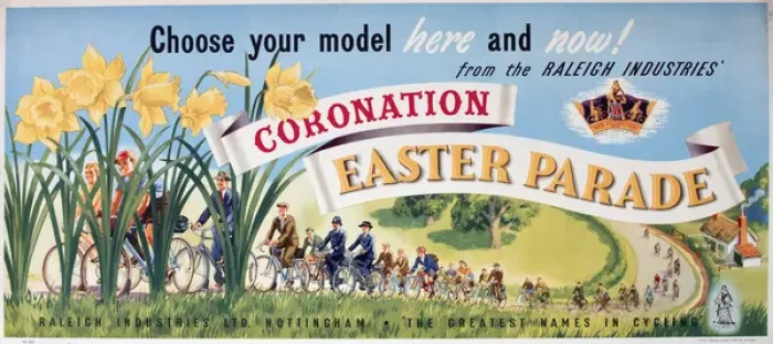 Framed Print : Poster, Coronation Easter Parade of bicycles Framed Print : Poster, Coronation Easter Parade of bicycles