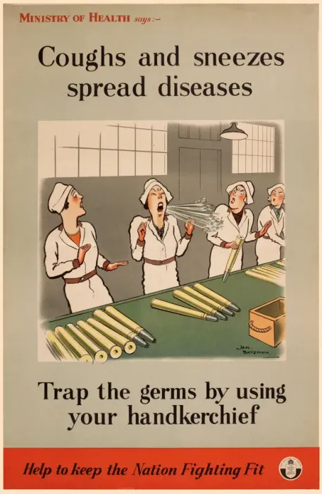 Framed Print : Poster, Coughs and sneezes spread diseases, WW2 Framed Print : Poster, Coughs and sneezes spread diseases, WW2