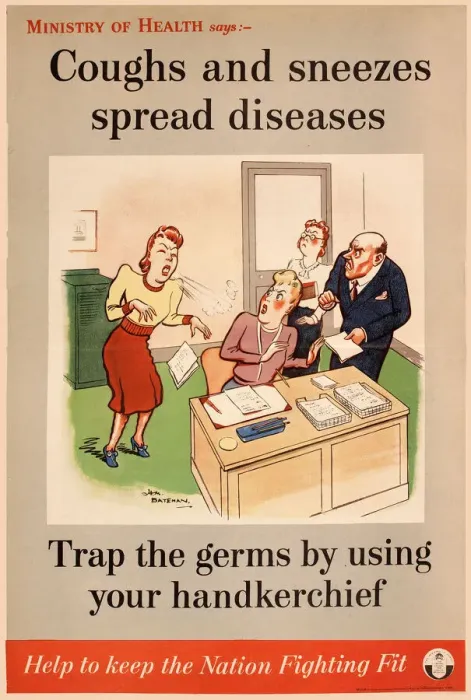 Framed Print : Poster, Coughs and sneezes spread diseases, WW2 Framed Print : Poster, Coughs and sneezes spread diseases, WW2