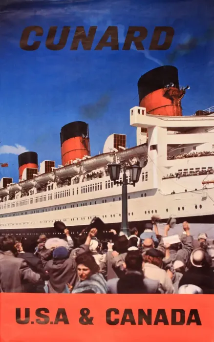 Framed Print : Poster, Cunard cruises to USA and Canada Framed Print : Poster, Cunard cruises to USA and Canada