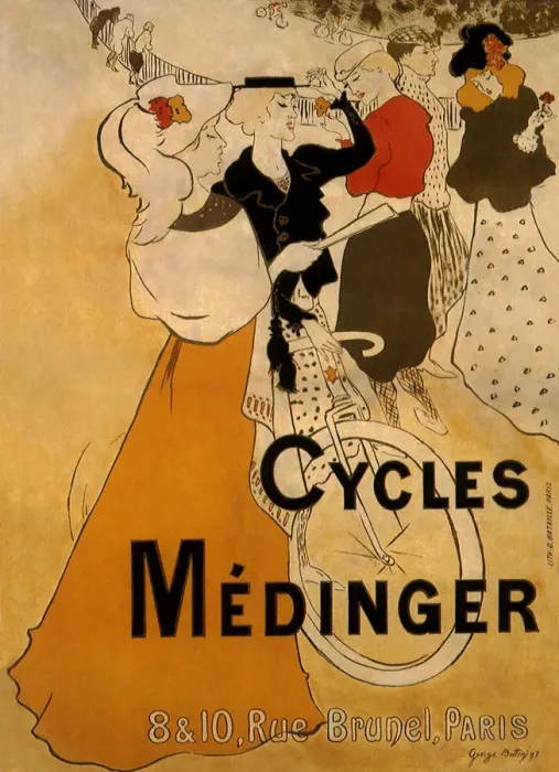 Framed Print : Poster for Cycles Medinger Date: 1897 Framed Print : Poster for Cycles Medinger Date: 1897