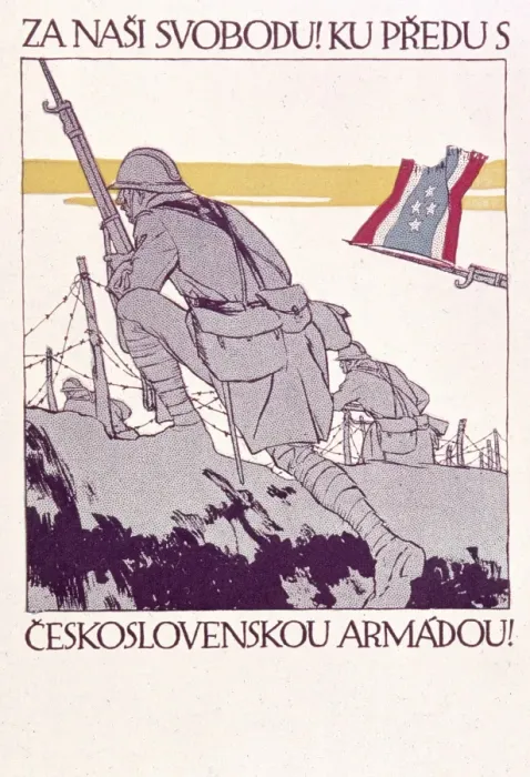 Framed Print : Poster, Czechoslovak Recruiting Office, WW1 Framed Print : Poster, Czechoslovak Recruiting Office, WW1