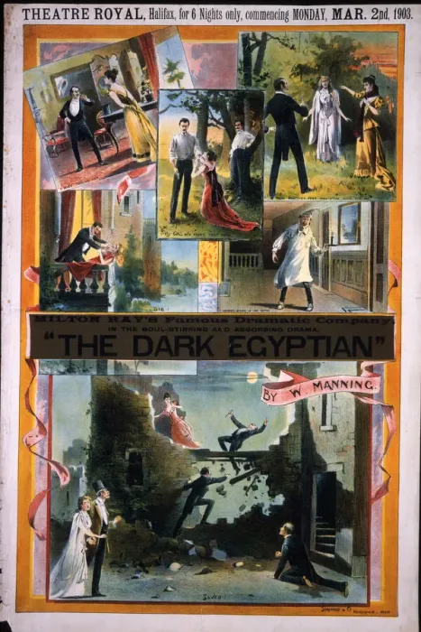 Framed Print : Poster, The Dark Egyptian, Theatre Royal, Halifax