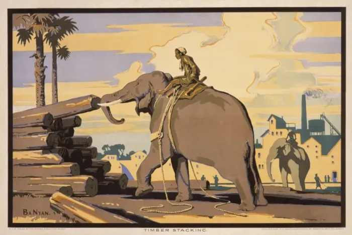 Framed Print : Poster depicting Timber Stacking Framed Print : Poster depicting Timber Stacking