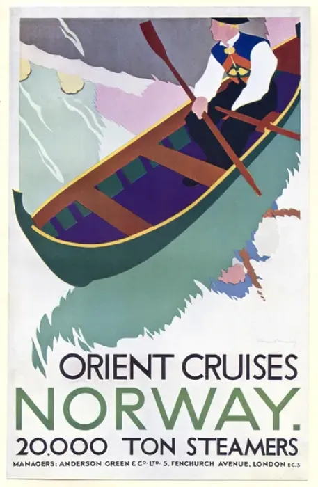 Framed Print : Poster design, Orient Cruises to Norway Framed Print : Poster design, Orient Cruises to Norway