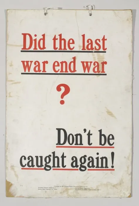 Framed Print : Poster: Did the last war end war? Framed Print : Poster: Did the last war end war?