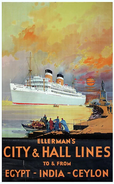 Poster, Ellerman's City & Hall Lines, Suez Canal scene