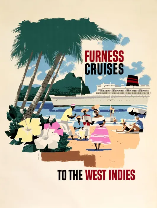 Framed Print : Poster, Furness Cruises to the West Indies Framed Print : Poster, Furness Cruises to the West Indies
