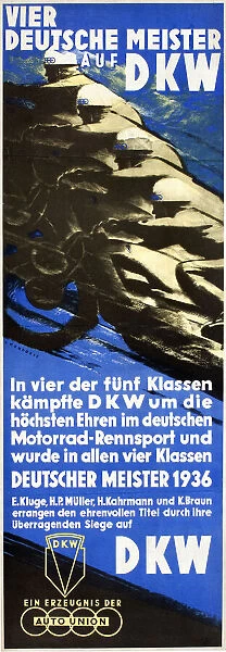 Poster, German motorcycle racing successes on DKW