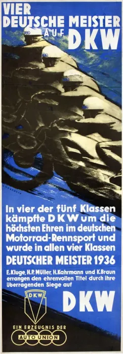 Framed Print : Poster, German motorcycle racing successes on DKW Framed Print : Poster, German motorcycle racing successes on DKW