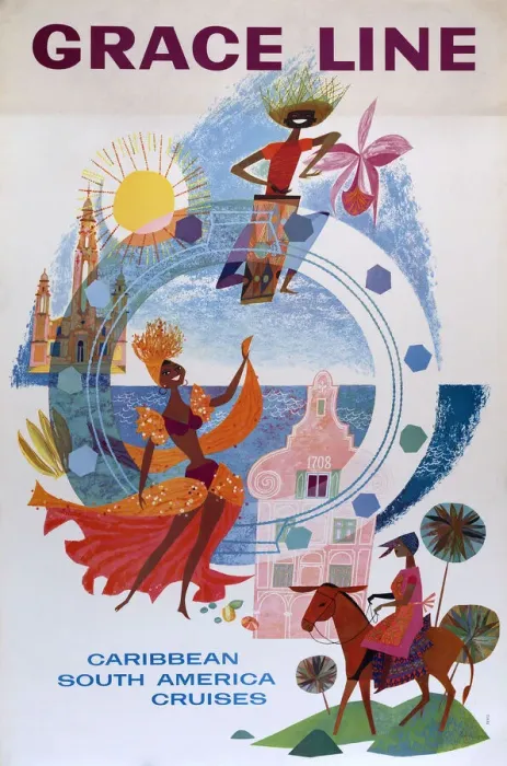 Framed Print : Poster, Grace Line to the Caribbean and South America Framed Print : Poster, Grace Line to the Caribbean and South America