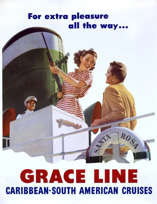 Framed Print : Poster, Grace Line to the Caribbean and South America Framed Print : Poster, Grace Line to the Caribbean and South America