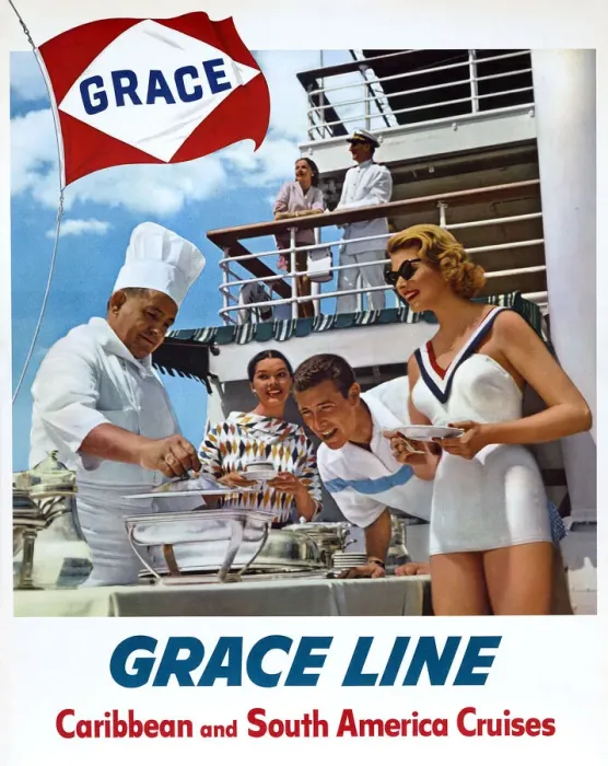 Framed Print : Poster, Grace Line to the Caribbean and South America Framed Print : Poster, Grace Line to the Caribbean and South America