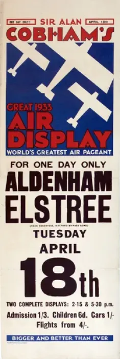 Framed Print : Poster, Great Air Display, Elstree Framed Print : Poster, Great Air Display, Elstree