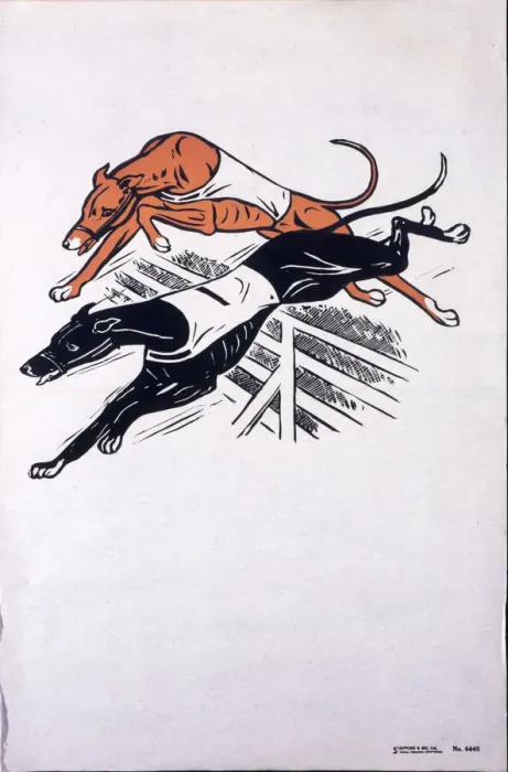 Framed Print : Poster, greyhound racing Framed Print : Poster, greyhound racing