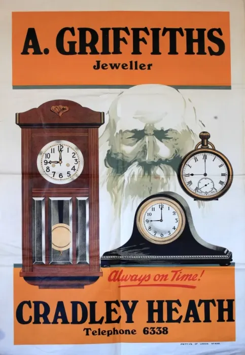 Framed Print : Poster, A Griffiths, jeweller, Cradley Heath Framed Print : Poster, A Griffiths, jeweller, Cradley Heath