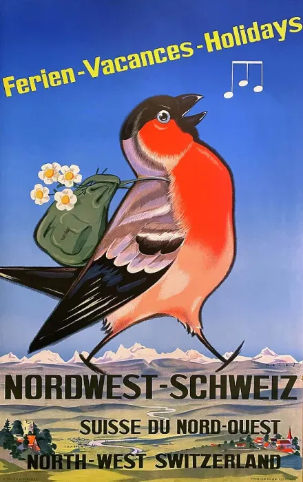 Framed Print : Poster, Holidays in north west Switzerland Framed Print : Poster, Holidays in north west Switzerland