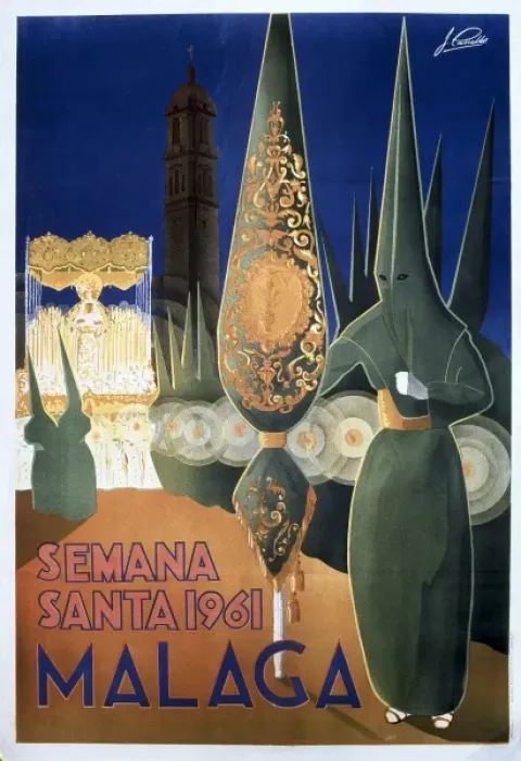 Framed Print : Poster of the Holy Week in Malaga (1961) Framed Print : Poster of the Holy Week in Malaga (1961)