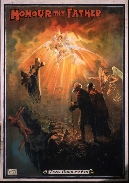Framed Print : Poster, Honour Thy Father, Twixt Good and Evil Framed Print : Poster, Honour Thy Father, Twixt Good and Evil