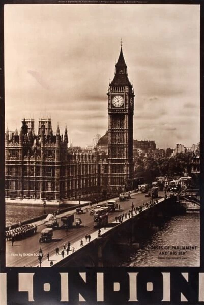 Poster of Houses of Parliament and Big Ben, London