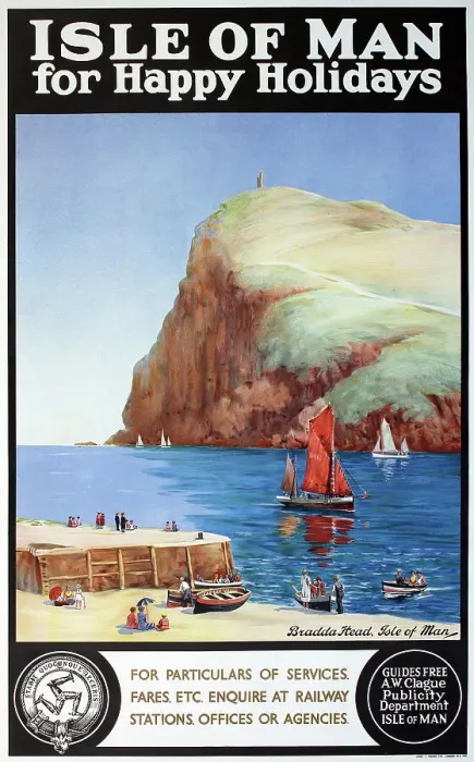 Framed Print : Poster, Isle of Man for Happy Holidays Framed Print : Poster, Isle of Man for Happy Holidays