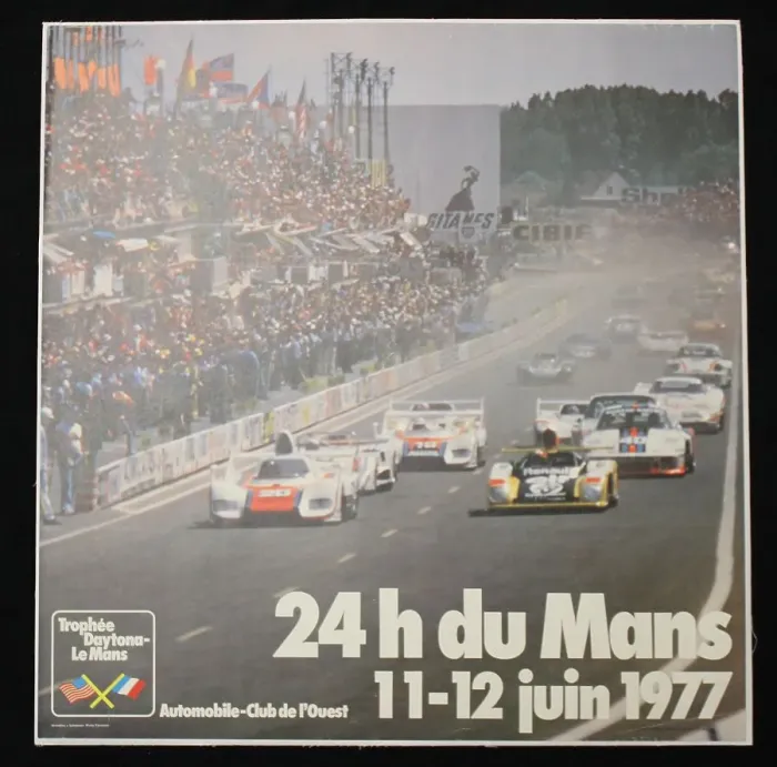 Framed Print : Poster, Le Mans 24 hours, 11-12 June 1977 Framed Print : Poster, Le Mans 24 hours, 11-12 June 1977