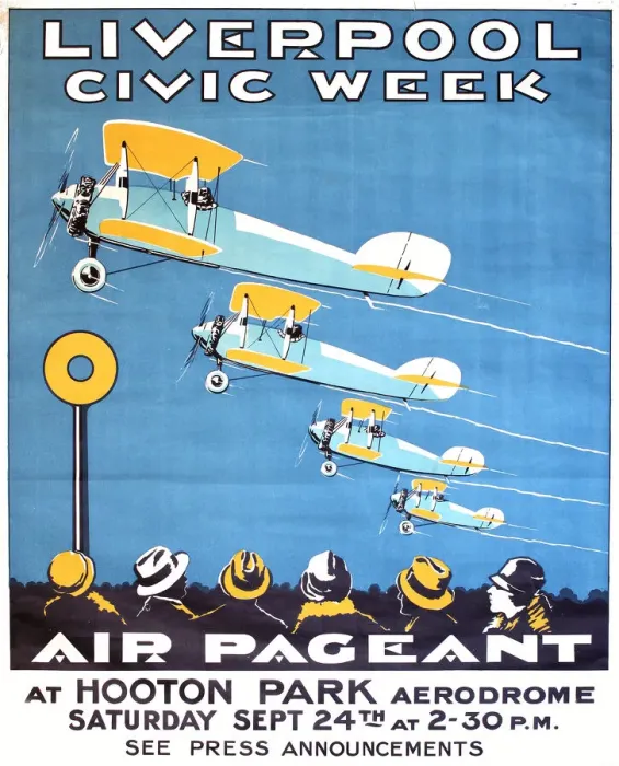 Framed Print : Poster, Liverpool Civic Week, Air Pageant at Hooton Park Aerodrome, 24 September Framed Print : Poster, Liverpool Civic Week, Air Pageant at Hooton Park Aerodrome, 24 September