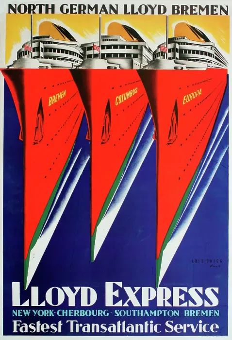 Framed Print : Poster, Lloyd Express, North German Lloyd Bremen Framed Print : Poster, Lloyd Express, North German Lloyd Bremen