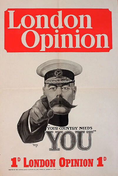 Poster, London Opinion, Your Country Needs You, WW1