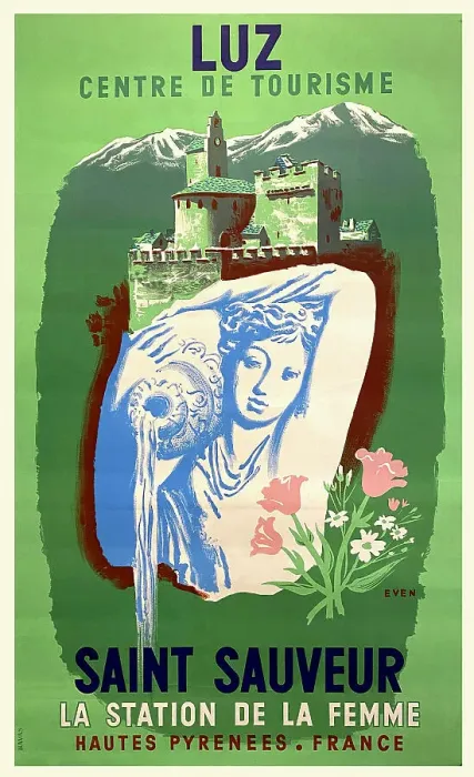 Framed Print : Poster, Luz Saint Sauveur, Hautes Pyrenees, France Framed Print : Poster, Luz Saint Sauveur, Hautes Pyrenees, France