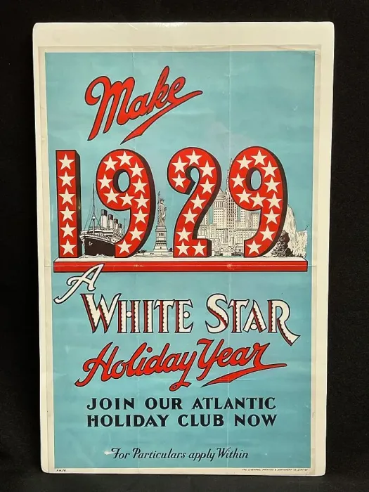Framed Print : Poster, Make 1929 a White Star Holiday Year Framed Print : Poster, Make 1929 a White Star Holiday Year