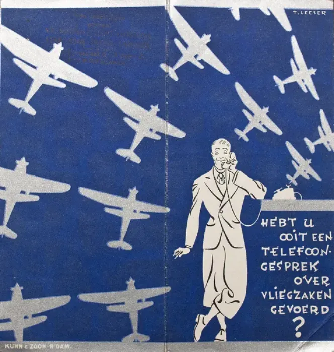 Framed Print : Poster, Man with telephone and aeroplanes