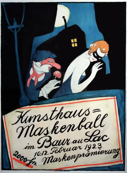 Framed Print : Poster, Masked Ball, Baur au Lac, Zurich, Switzerland Framed Print : Poster, Masked Ball, Baur au Lac, Zurich, Switzerland
