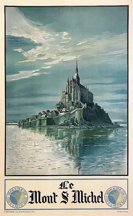 Framed Print : Poster, Mont St Michel, France Framed Print : Poster, Mont St Michel, France