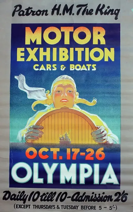 Framed Print : Poster, Motor Exhibition, Olympia, London Framed Print : Poster, Motor Exhibition, Olympia, London