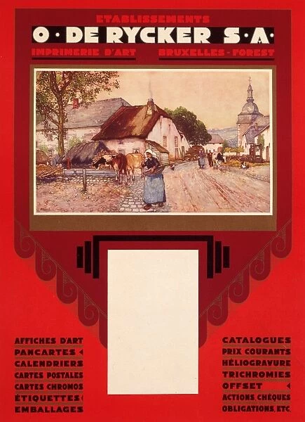 Poster for O. de Rycker - Belgian Lithographer