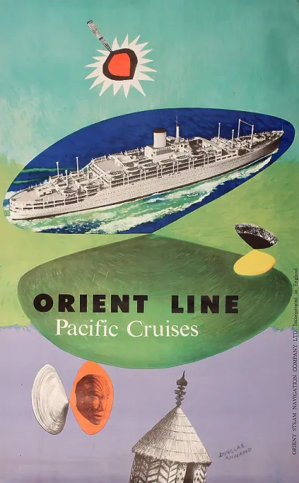 Framed Print : Poster, Orient Line Pacific Cruises Framed Print : Poster, Orient Line Pacific Cruises