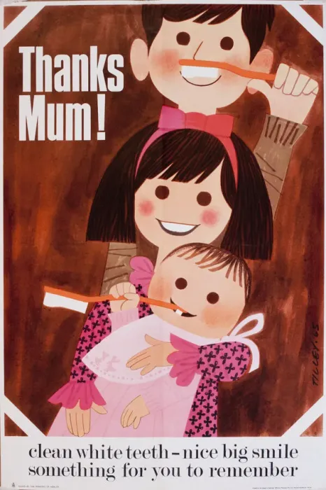 Framed Print : Poster promoting oral health -- Thanks Mum Framed Print : Poster promoting oral health -- Thanks Mum