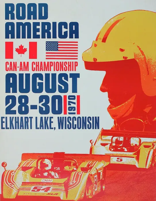 Framed Print : Poster, Road America Can-Am Championship, 28-30 August 1970, Elkhart Lake, Wisconsin. Date: 1970 Framed Print : Poster, Road America Can-Am Championship, 28-30 August 1970, Elkhart Lake, Wisconsin. Date: 1970