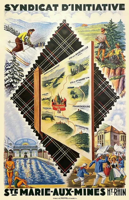 Framed Print : Poster, Sainte Marie aux Mines, Haut-Rhin, France Framed Print : Poster, Sainte Marie aux Mines, Haut-Rhin, France
