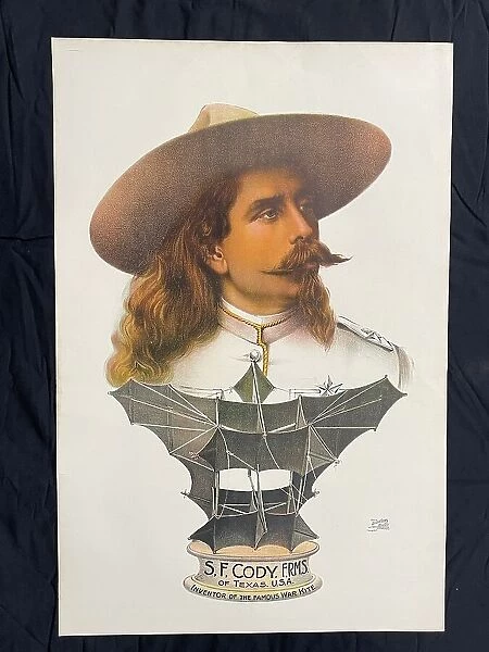 Poster, Samuel Cody, bust image with War Kite