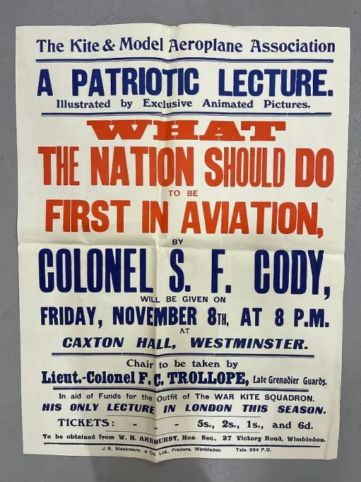 Framed Print : Poster, Samuel Cody, A Patriotic Lecture, London Framed Print : Poster, Samuel Cody, A Patriotic Lecture, London