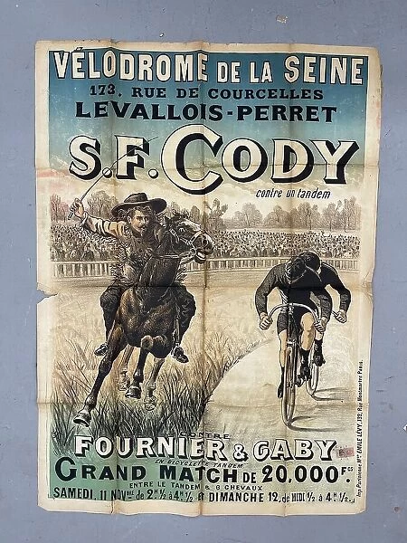 Poster, Samuel Cody, Velodrome de la Seine, Paris