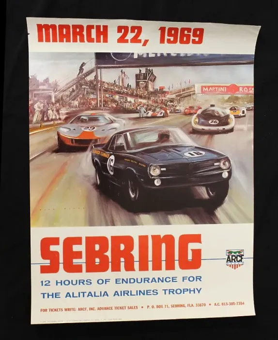Framed Print : Poster, Sebring motor racing, 22 March 1969 Framed Print : Poster, Sebring motor racing, 22 March 1969