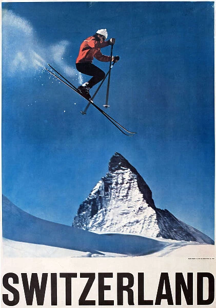 Poster, Skiing in Switzerland